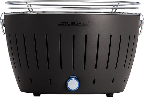 LotusGrill LG G34 U  Tragbarer Holzkohlegrill für den Außenbereich  Anthrazitfarbenes Außengehäuse