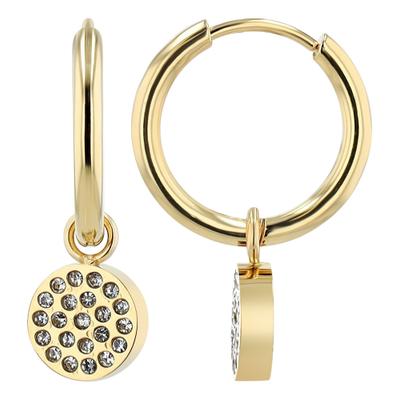 Kettenanhänger ADELIA´S "Anhänger – Gravuranhänger aus Edelstahl mit Strass Steinchen", gold, Schmuckanhänger, Damen, Edelstahl, Kettenanhänger, Ideal als Geschenk zum Geburtstag
