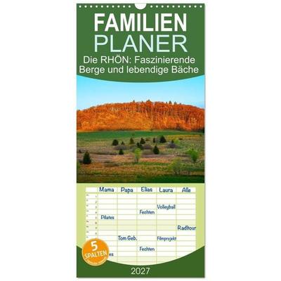 Familienplaner 2027 - Die RHÖN: Faszinierende Berge und lebendige Bäche mit 5 Spalten (Wandkalender, 21 x 45 cm) CALVENDO