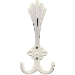 Chic Antique Doppelter Haken, 8 x 4,5 x 18 cm, antique creme