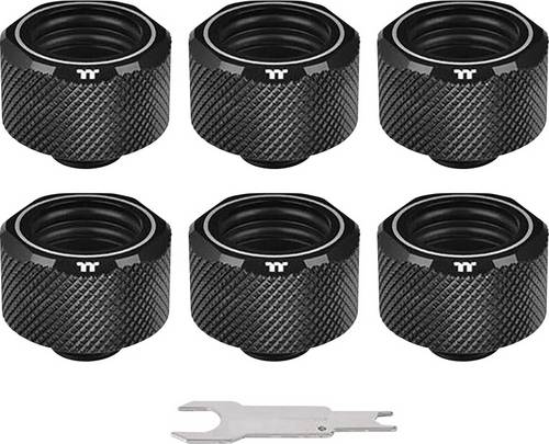 Thermaltake Pacific C-PRO G1/4 PETG Tube 16mm OD Compression - Black (6-Pack Fittings) Wasserkühlung-Fitting
