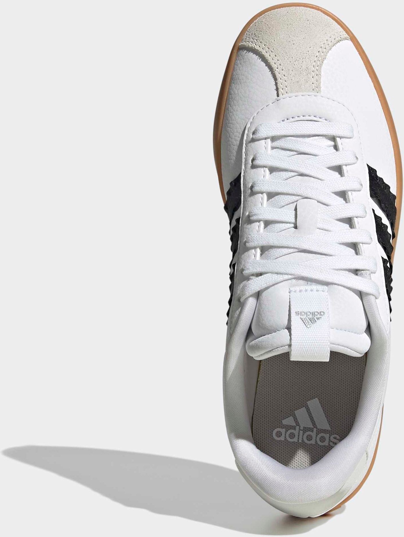 Sneaker ADIDAS SPORTSWEAR "VL COURT 3.0", Damen, Gr. 40,5, schwarz-weiß (cloud weiß, core schwarz, orbit grau), Leder, Textil, Schuhe Sneaker