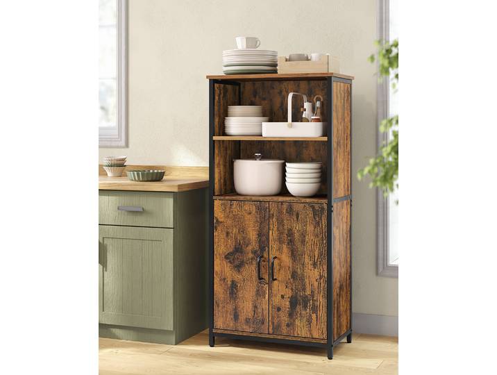 Highboard Niolon 60 x 125 x 35cm Schwarz/Braun