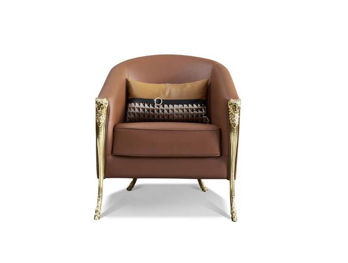 Xlmoebel Sessel Luxus Polster Cocktail Relax Lounge Club Design Stuhl Braun (1-St., Sessel), Made in Europa