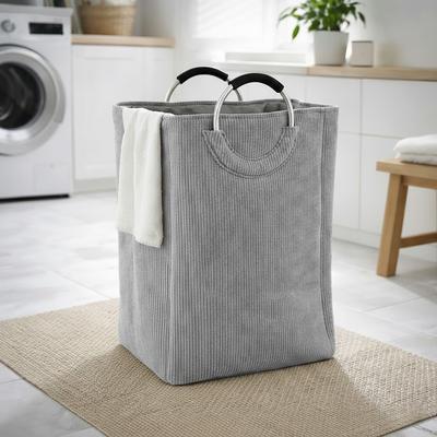 Evideco Corduroy Laundry Basket 55L - 14 L x 12 W x 25 H