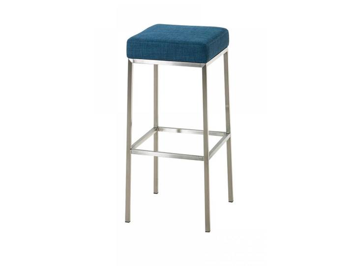 CLP Barhocker Stoff Blau, Metall, 37x85x37 cm, Esszimmer, Barmöbel, Barhocker