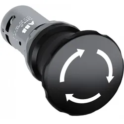 ABB CE4T-10B-02 Maschinen-Stop-Taster, 40mm, schwarz, 2 Öffner, Drehentriegelung
