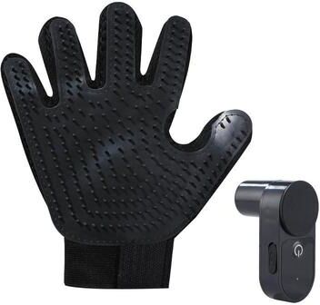 Inspired Deals Pet Grooming Gloves For Cats & Dogs With Massage Brush & Water Mist Cleaner black