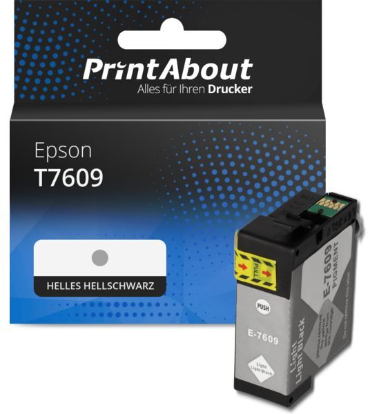 PrintAbout Druckerpatrone kompatibel mit Epson T7609 - Helles Hellschwarz