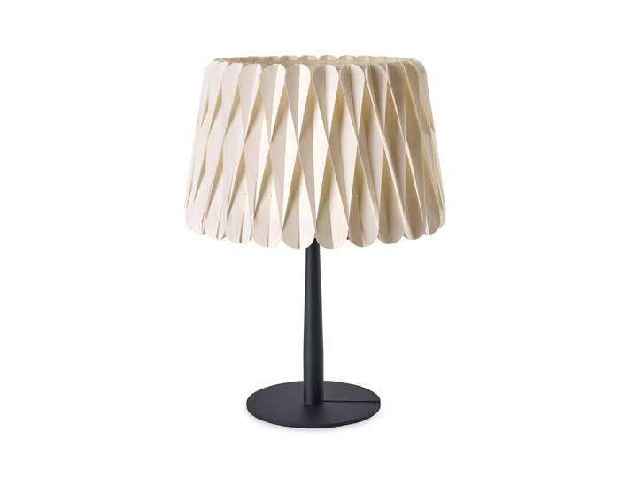 LZF LUZIFER lampe de table LOLA MEDIUM base noir (Bianco avorio - Vernis à bois)