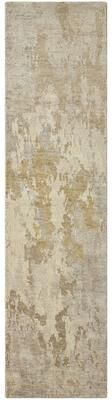 KALATY Toros Beige Abstract Hand Knotted Wool Area Rug