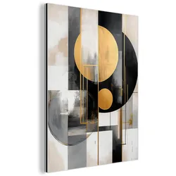 METALLBILD Abstrakt - Gold - Silber - Formen - Ästhetisch - Modern 30x40 cm