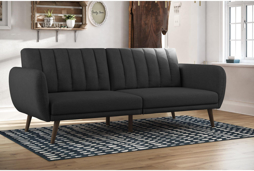 Mercury Gaugain 3 Seater Convertible Sofa Bed Dark Grey 80cm H X 207cm W X 88cm D