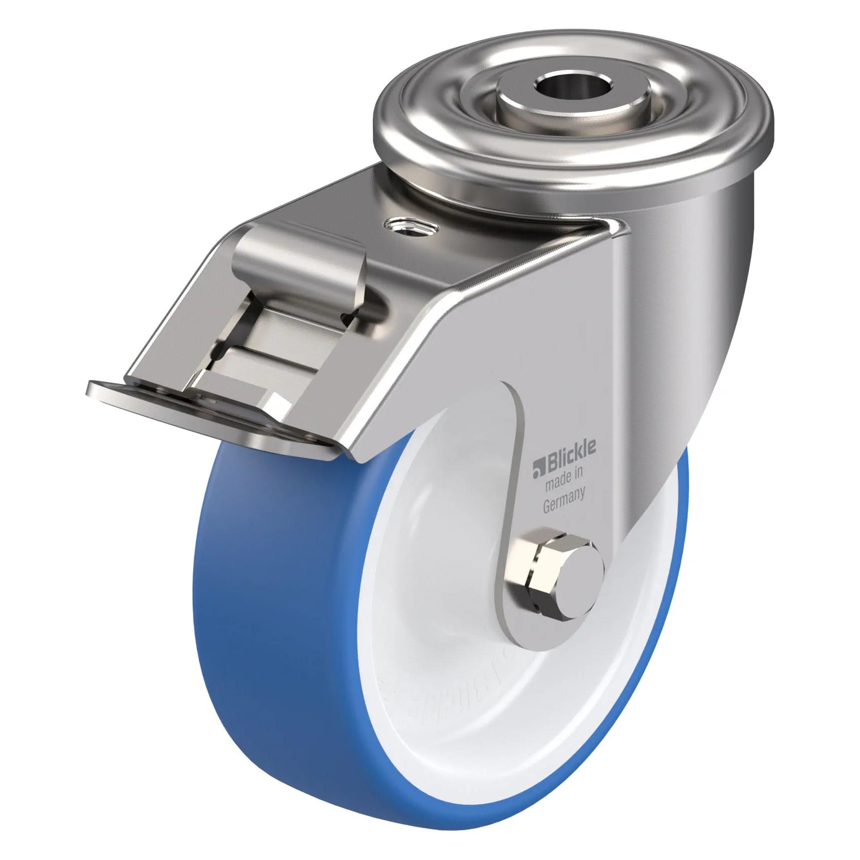 Blickle TPU-Rad, Edelstahl-Gehäuse mit Rückenloch (942115)
