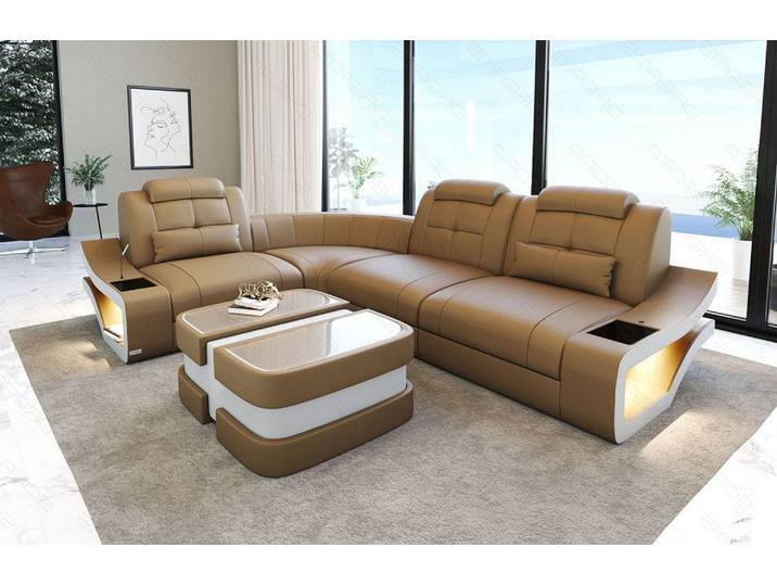 Ecksofa Elena Eleganz L-Form aus Leder