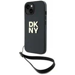 DKNY Wrist Strap Stock Logo - Hülle für iPhone 15 Plus (schwarz)