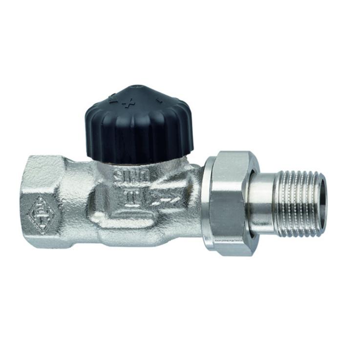 Heimeier Thermostat-Ventilunterteil Standard Durchgang 1/2", Rotguss vernickelt 220202000
