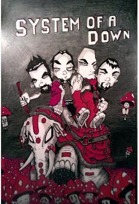 Inspired Finds System Of A Down Canvas Poster Set Heavy Metal Album Wall Art Decor mezmerize Album Cover Poster 15.75x23.62in Unframed