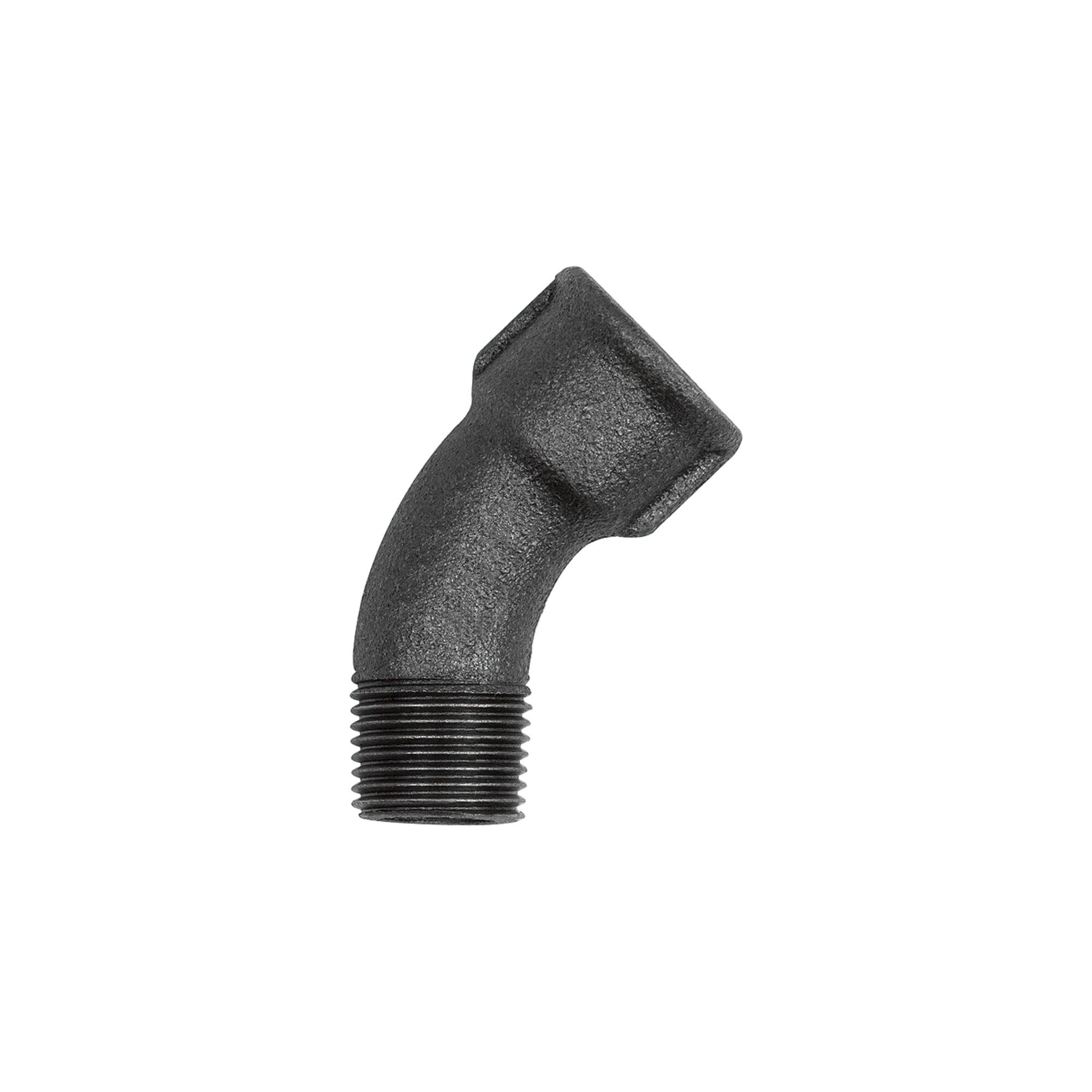 Riegler Bogen 40, 45°, Rp 1/4 i., R 1/4 a., Temperguss schwarz (TFB 40-14-S)