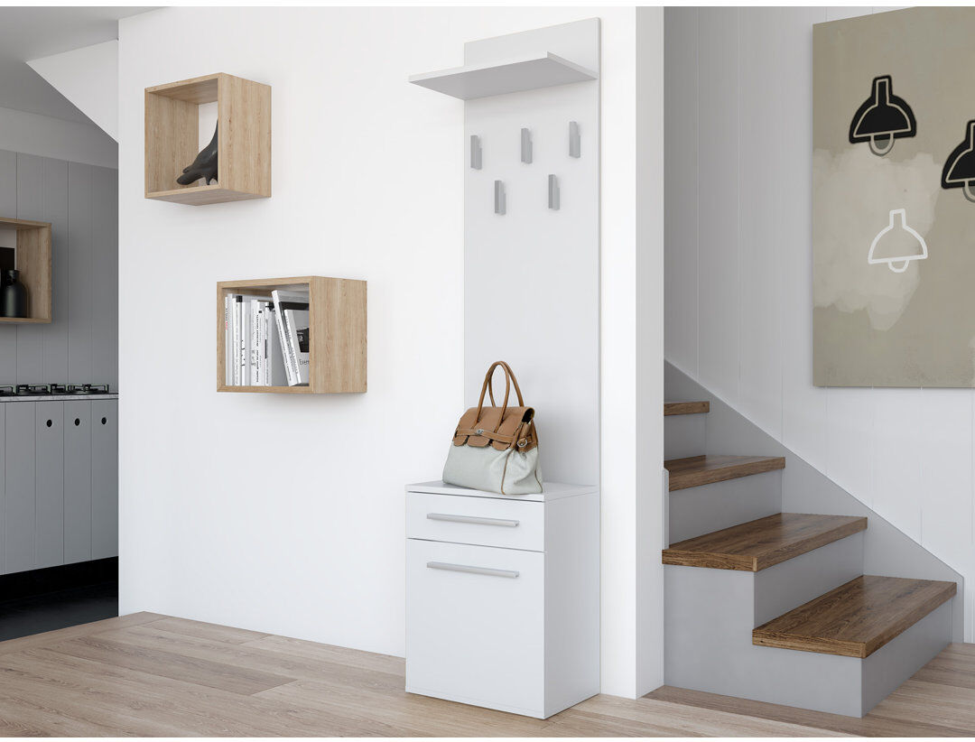 Zipcode Design Oyler 4 Pair Stackable Shoe Storage Bench White 4