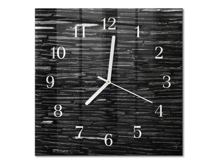 Tulup Wanduhr aus Glas 30x30 cm - Steine, Schwarz, Quadratisch, 30x30x0.4 cm, Dekoration, Uhren, Wanduhren