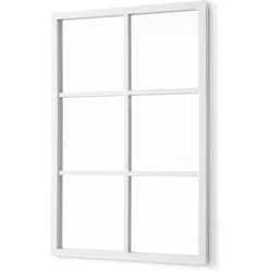 Giftdecor, Spiegel, rechteckiger Spiegel 6 Quadrate weiss (47 x 70 cm)