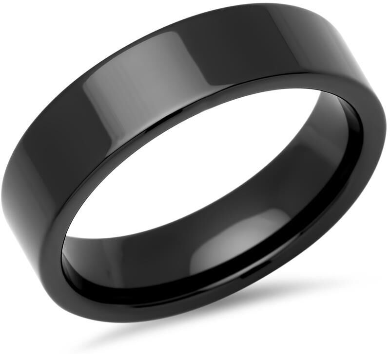 Unique Schlichter Fingerring geschwärzter Keramik schwarz