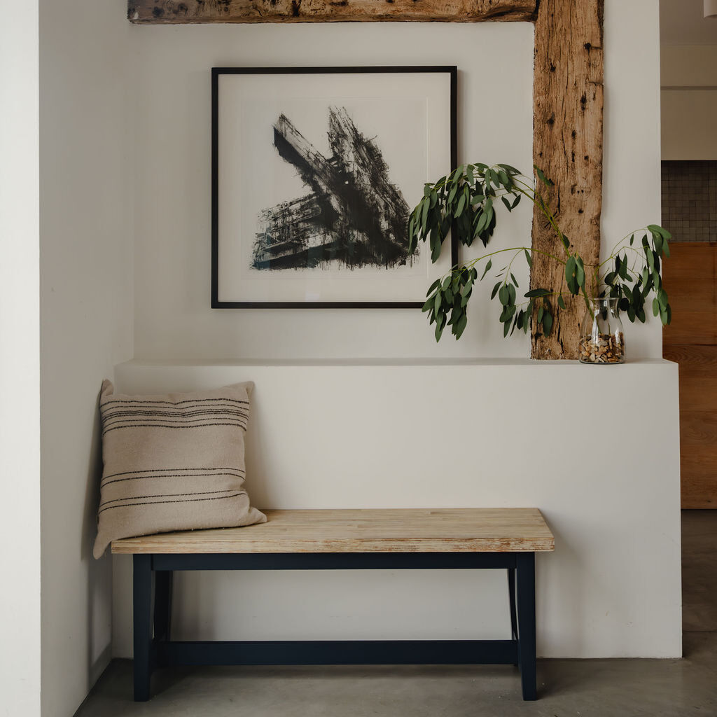 Fernleaf Doria Upholstered Bench Navy Blue H44.8 x W120 x D32cm
