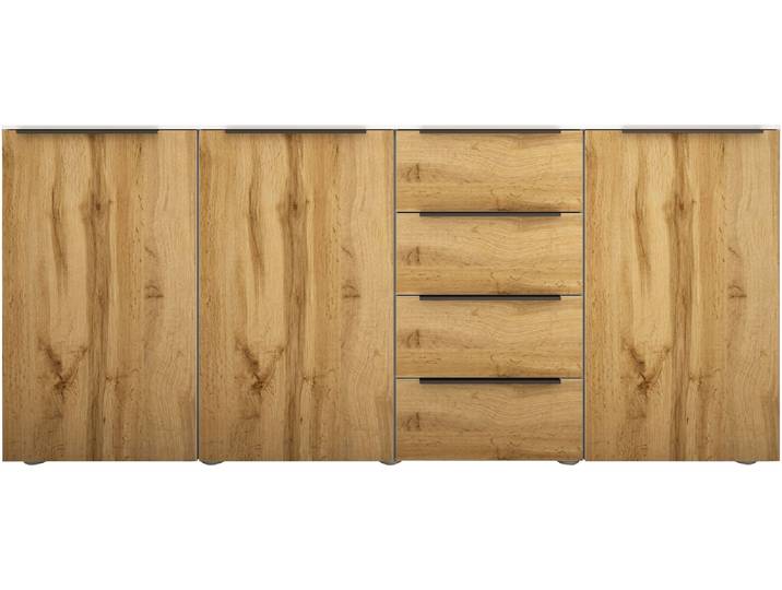 Highboard BORCHARDT MÖBEL Tom , braun (wotan eiche), B:200cm H:93cm T:35cm, Holzwerkstoff, Sideboards, Highboard, Breite 200 cm