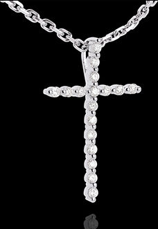 Edenly Diamant AnhÃ¤nger Kreuz in Weissgold - 17 Diamanten