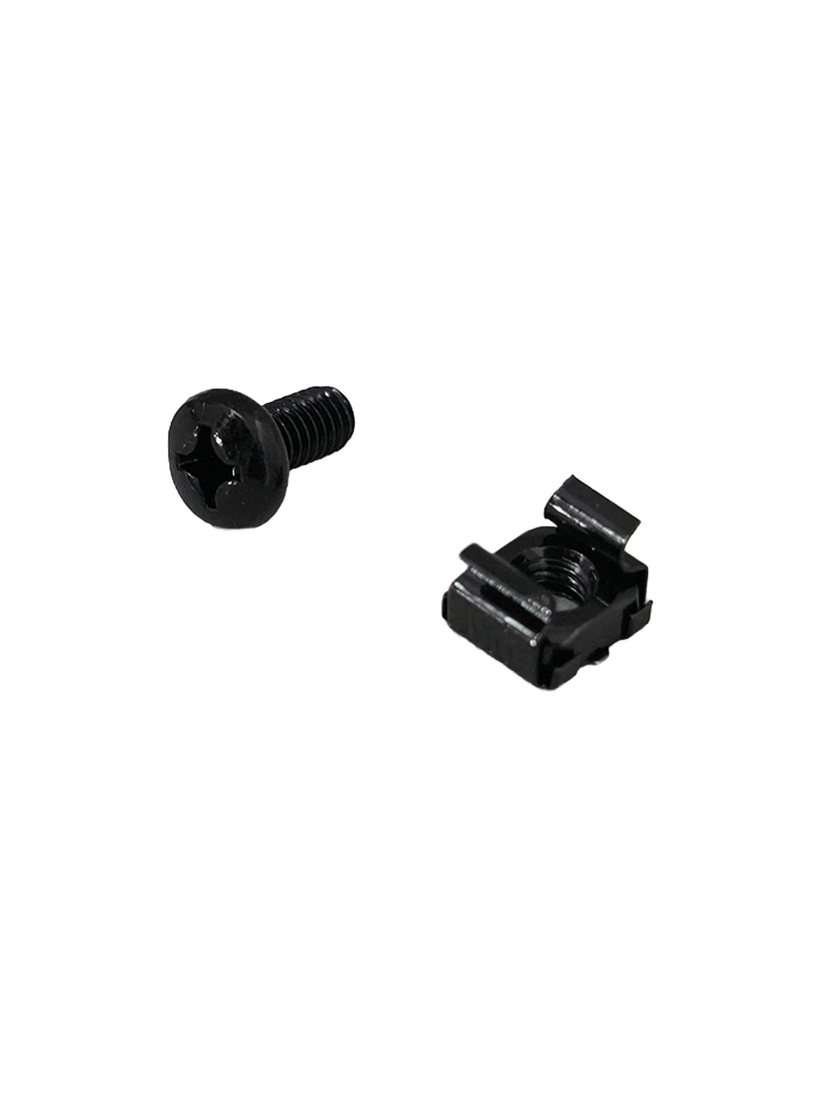 Cablio CAB-LN-CAGE-NUT-SET - M6 Cage Nut Set | 50 Sets | Screws & Washers | Black