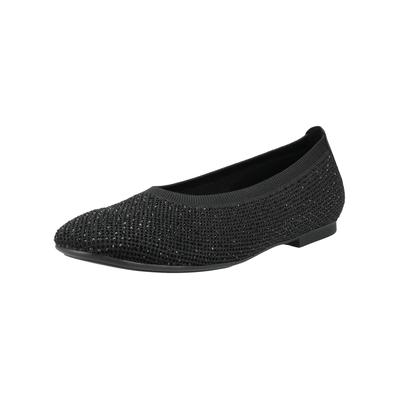 Ballerina GABOR "Gabor Ballerinas Textil", Damen, Gr. 40,5, schwarz, Textil, Schuhe Ballerina