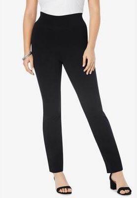 Plus Size Women's Essential Stretch Yoga Pant by Roaman's in Black (Size 42/44) Bootcut Pull On Gym Workout
