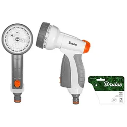 7 Funktionen Profi Spritzbrause Gartenbrause Sprühpistole Schlauchbrause Sprüher WHITE LINE BRADAS WL-EN53M