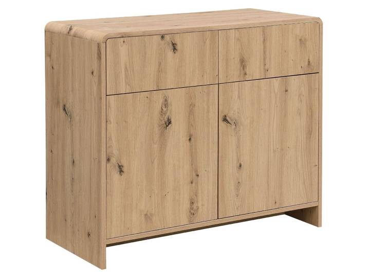 Wohnling Sideboard Eiche Nachbildung 88 cm mit Push-to-Open-System Braun 88x40x76 cm
