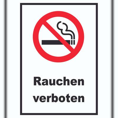 HB-Druck Rauchen verboten Schild A1 Rückseite selbstklebend