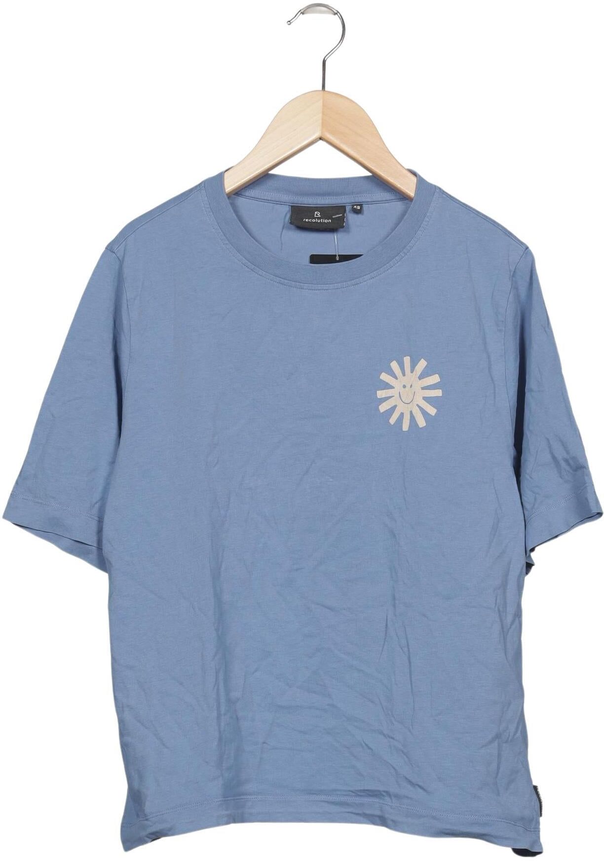 Recolution Damen T-Shirt, Hellblau, Gr. XS, Baumwolle - Second Hand
