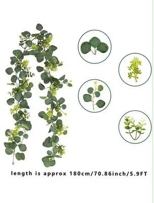 Inspired Living Italian Style Silk Ruscus Garland Lush Hanging Greenery For Home & Event Decor f