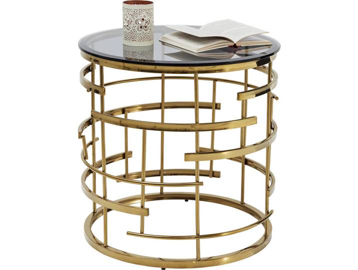 Kare-Design Beistelltisch, Goldfarben, Metall, rund, 55x55x55 cm, Wohnzimmer, Wohnzimmertische, Beistelltische, Beistelltische Metall