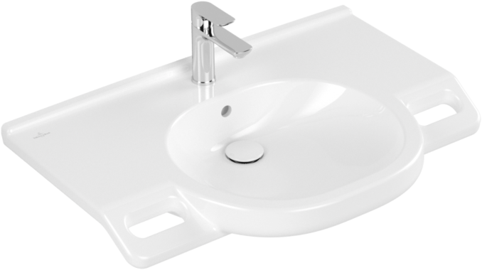 Villeroy und Boch Villeroy & Boch ViCare Waschtisch 412080T2 weiss AntiBac c-plus,80x55cm,Hahnloch und Überlauf