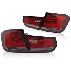 Voll LED Rückleuchten passend für BMW F30 Limo Rot/Chrom 2011–15