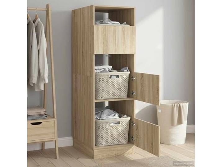 smnyxs Sonoma Waschschrank, 50 x 68 x 162 cm, Holz Rechteckiges Design, glatte Oberfläche, Wasserbeständigkeit, Scharniertüren, Lagerregale