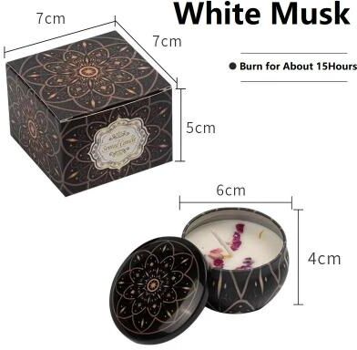 Uplift Essentials Elite Vintage Scented Soy Wax Candle Jar white Musk