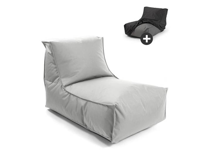 Mokebo Outdoor Sitzsack mit Schutzhülle Der Sundowner, Grau, 60x65x95 cm, Gartenmöbel, Gartensessel, Outdoor-Sitzsäcke
