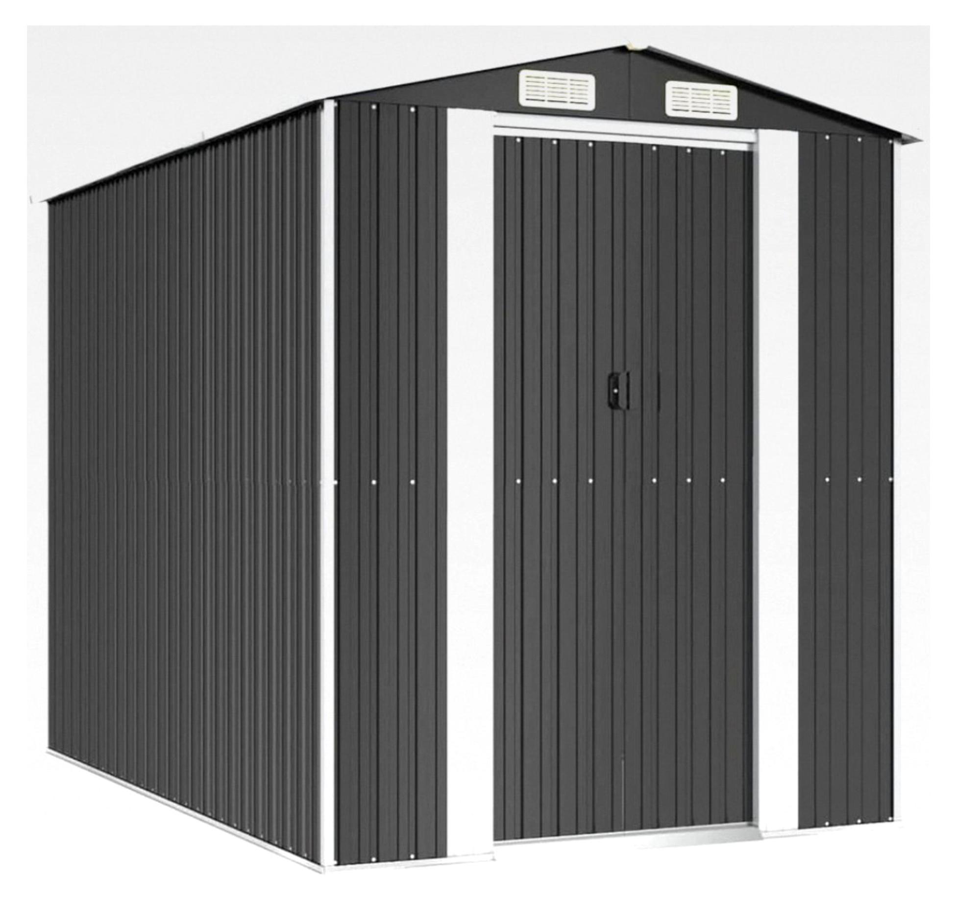 Gartenhaus Geräteschuppen Anthrazit 192x274x223cm aus verzinktem Stahl