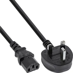 INLINE Netzkabel, Netzstecker England auf Kaltgerätestecker C13, 3m