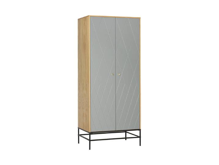 Moderner Kleiderschrank „Mia“, 2-türig Eiche Grau MR.WOOD
