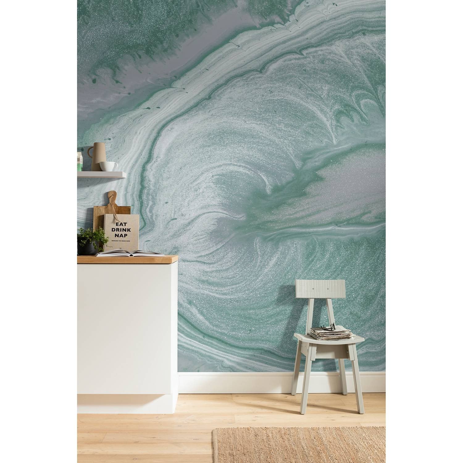 home24 Vlies-fotobehang Sanctum Abstract Modern Multicolour Blauw B: 200 cm, H: 280 cm