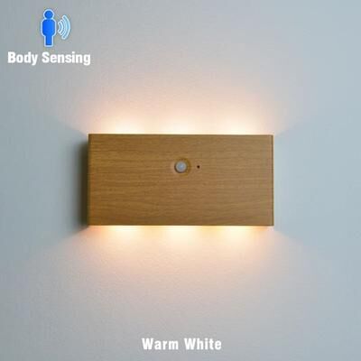 Uplift Picks Walnut Motion Sensor Rechargeable Wall Light wood (3000k)