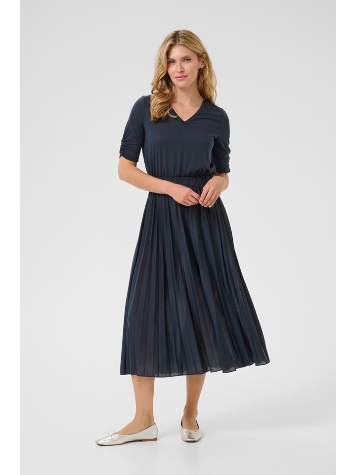Cream Kleid in Dunkelblau - L